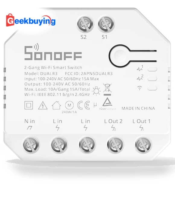 Dual Relay Wi-Fi Smart Curtain Switch with Power Metering — Smart Home Modules, Sonoff