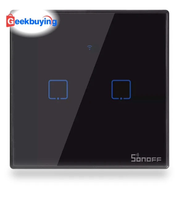 Intelligent WIFI Wall Switch 2 Gang with RF Remote — Ceiling Fan Wall Controls, Sonoff