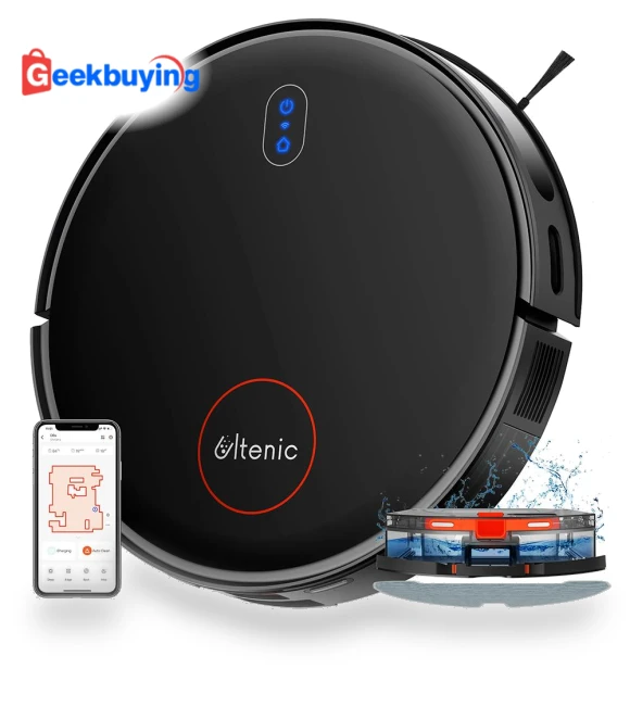 Robot Vacuum Cleaner with Gyroscopic Navigation, 3-in-1 Sweep Vacuum Mop — Smart Cleaning Robots, Ultenic