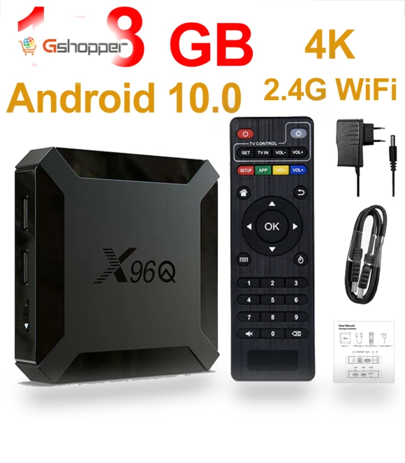 Android 10.0 Smart TV Box with WiFi — Streaming Devices, X96