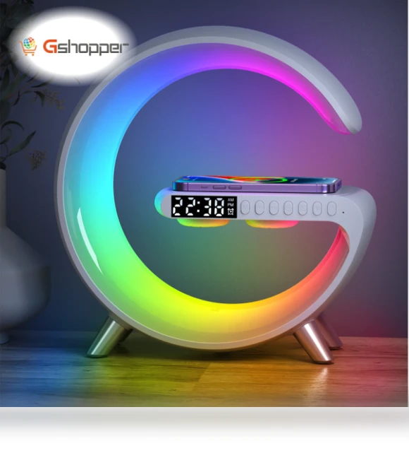 5-in-1 Smart Light with Wireless Charger, Clock, and Speaker — Chargers