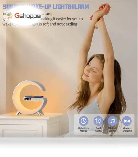 5-in-1 Smart Light with Wireless Charger, Clock, and Speaker — Chargers
