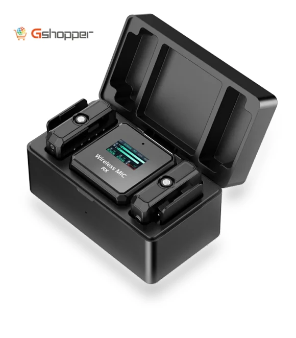 Wireless Lavalier Microphone with Intelligent Charging, 2.4G Digital Display, Noise Reduction — Wireless Systems