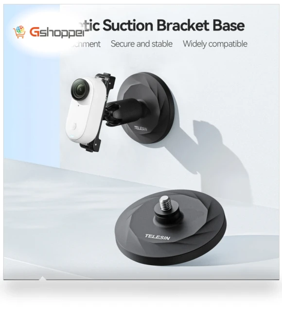 Magnetic Base Mounting Bracket with 1/4" Connector for DJI Pocket 3 / Insta360 Smart Phones — Mounting Solutions, TELESIN