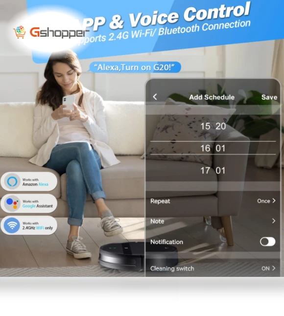 Robot Vacuum and Mop Combo, WiFi/Alexa/App, 2 in 1 Mopping Robot Vacuum Cleaner — Smart Cleaning Robots, onson