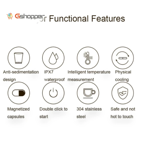 Intelligent Temperature Measuring Magnetic LCD Digital Display Automatic Mixing Cup — Temperature Measurement Tools