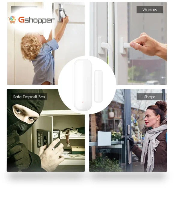 Wifi Door Magnet Smart Sensor with Alexa Compatibility — Smart Home Security, Tuya