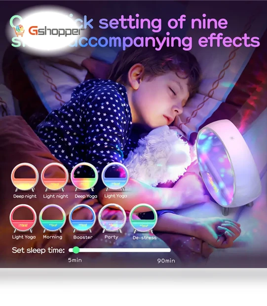 Sunset Wake-up Light with Bluetooth Speaker and Wireless Charging — Alarms & Clocks