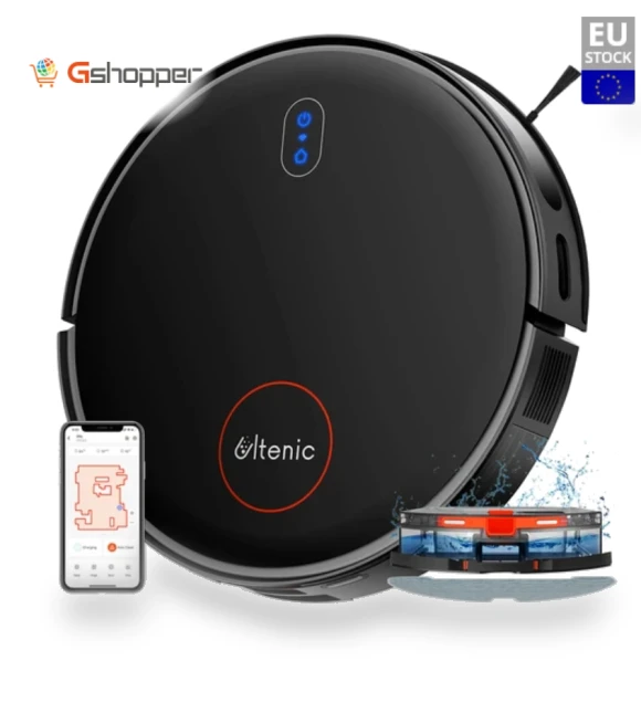 Robot Vacuum Cleaner with Gyroscopic Navigation, 3-in-1 Sweep Vacuum Mop — Smart Cleaning Robots, Ultenic