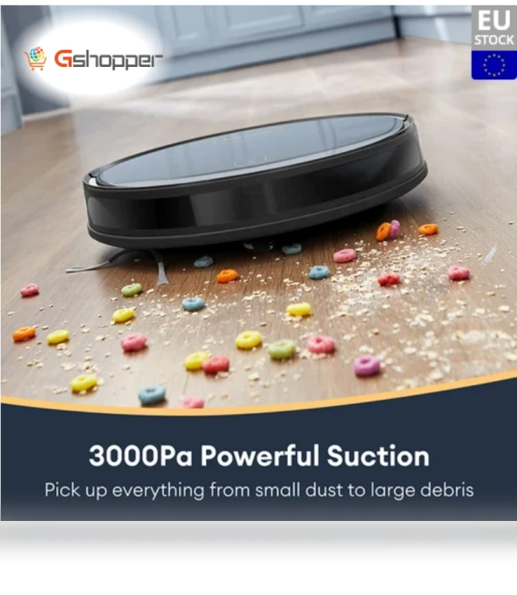 Robot Vacuum Cleaner with Gyroscopic Navigation, 3-in-1 Sweep Vacuum Mop — Smart Cleaning Robots, Ultenic