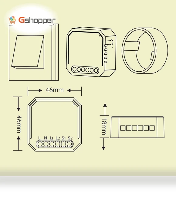 WiFi Intelligent Curtain Switch Module with Mobile App Control — Smart Home Modules, Tuya