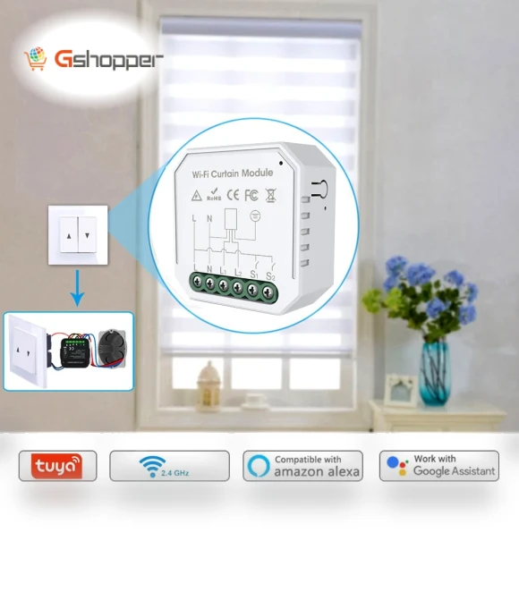 WiFi Intelligent Curtain Switch Module with Mobile App Control — Smart Home Modules, Tuya