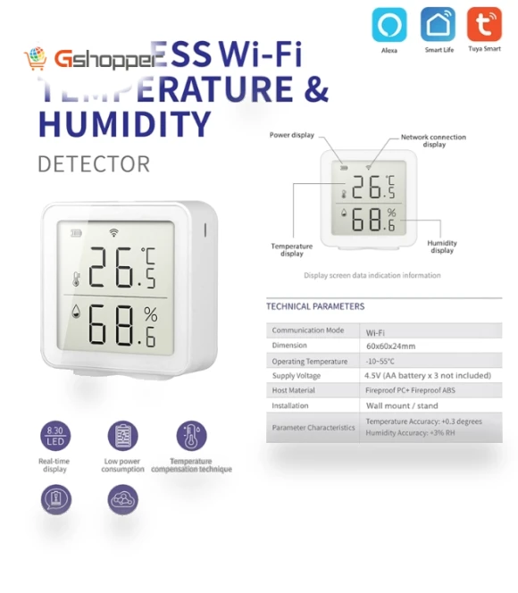 Wireless Smart Digital Home Thermometer — Home Climate Control, TY