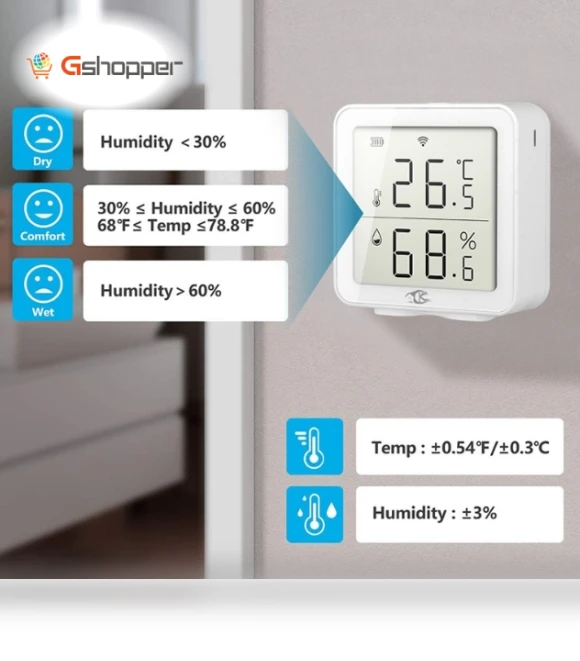 Wireless Smart Digital Home Thermometer — Home Climate Control, TY