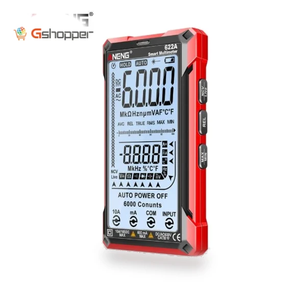 Digital Smart Multimeter 10A Tester Meter Auto Range True RMS DC/AC 6000 Multitester With Laser Lamp Capacitance Ohm — Multimeters & Analyzers, ANENG