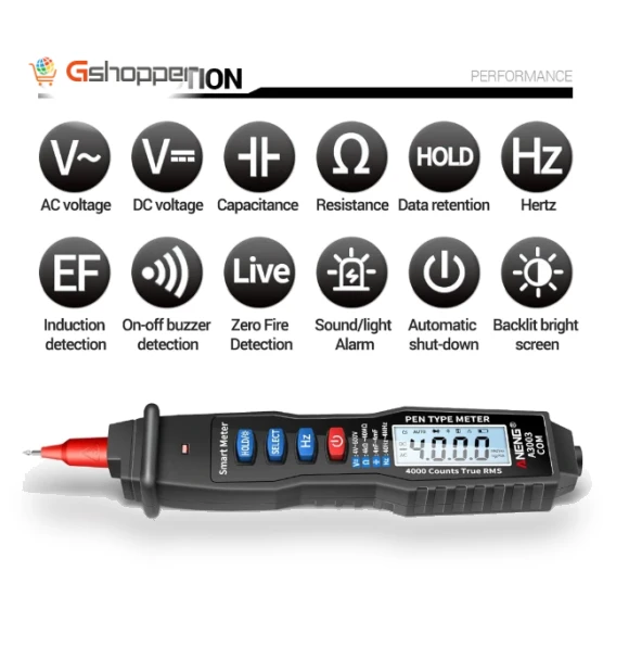 Digital Pen Multimeter 4000 Counts Smart Meter with NCV AC/DC Voltage Resistance Capacitance Testers — Electrical Testers, ANENG