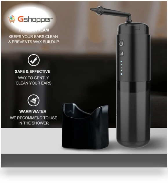 Automatic Electric Ear Cleaner with Jet Flusher and Nozzles — Syringes