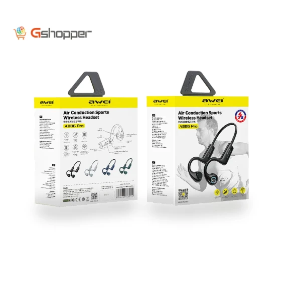 Air Conduction Earphone Bluetooth 5.2 HiFi Sound IPX4 Waterproof — Bluetooth Headsets, AWEI