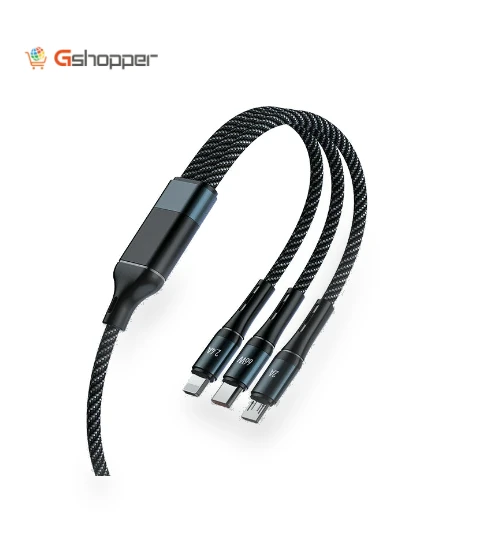 PD120W 3-in-1 Type-C Fast Charging Cable with Intelligent Temperature Control — Charging Solutions, AWEI