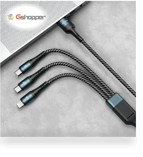 PD120W 3-in-1 Type-C Fast Charging Cable with Intelligent Temperature Control — Charging Solutions, AWEI