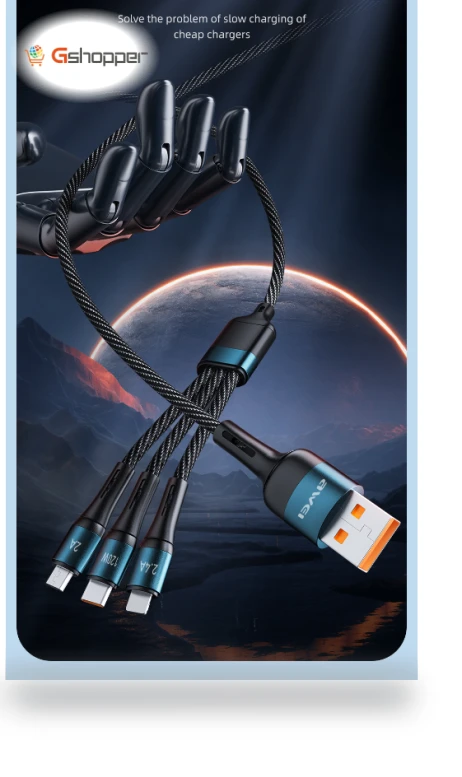 PD120W 3-in-1 Type-C Fast Charging Cable with Intelligent Temperature Control — Charging Solutions, AWEI
