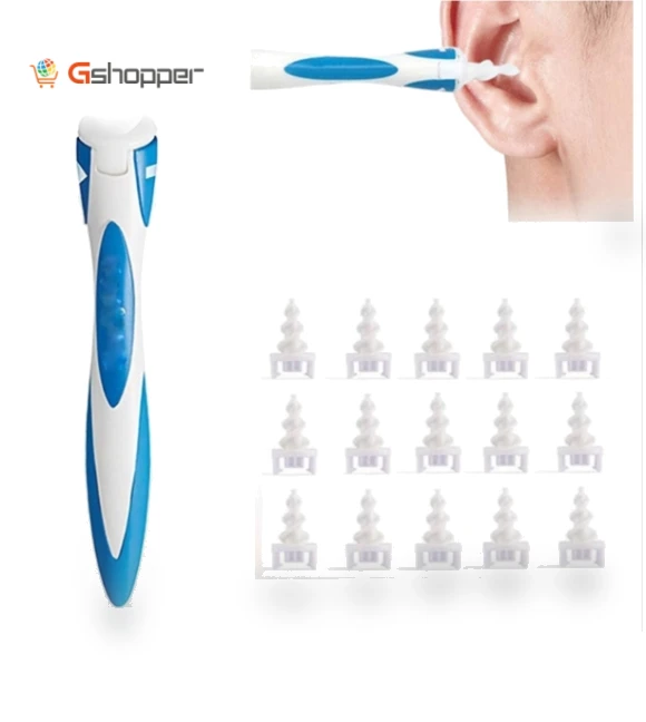Smart Swab Ear Suction Cleaner with 15 Replacements — Wax Removal, Smart Swab