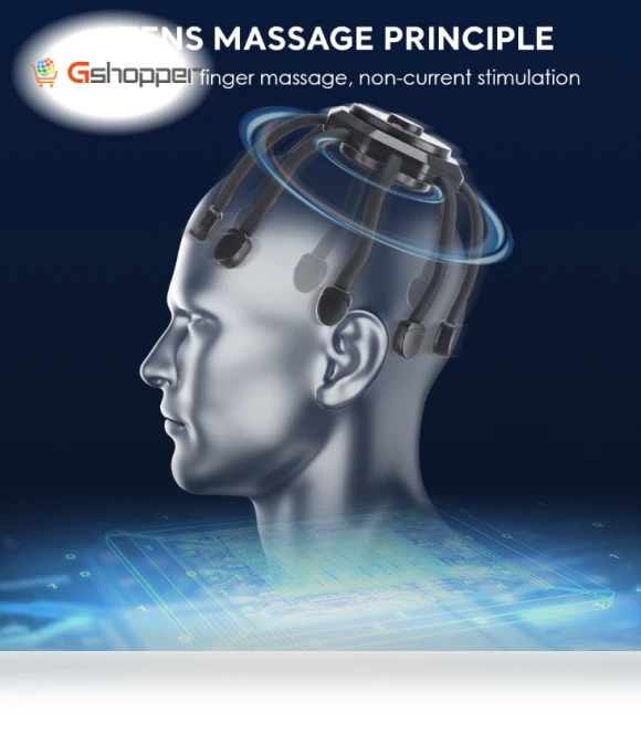 Electric Scalp Massager Multi Claw Vibration Decompression Stimulating Hair Scratcher — Back Relief Solutions