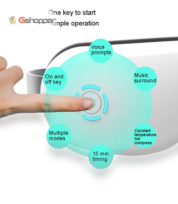Intelligent Wireless Eye Massager with Gas Vibration and Hot Compress — Pillows