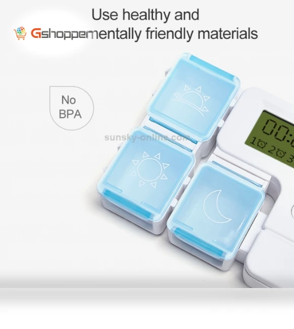 Portable Smart Plastic Storage Box with Electronic Timed Reminder — Medication Accessories