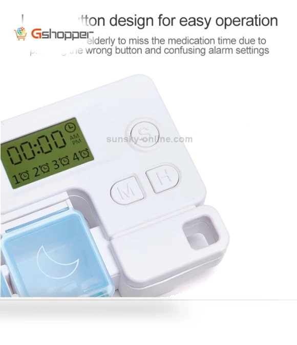 Portable Smart Plastic Storage Box with Electronic Timed Reminder — Medication Accessories