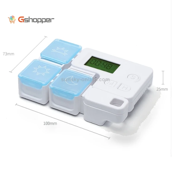 Portable Smart Plastic Storage Box with Electronic Timed Reminder — Medication Accessories