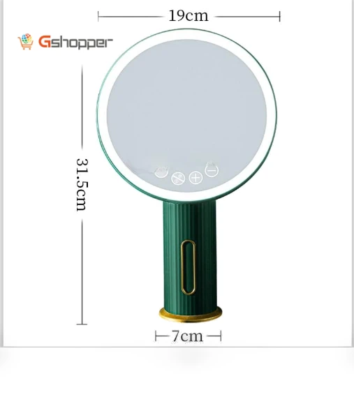 Smart LED Makeup Mirror with Three-Color Light — Compact & Travel