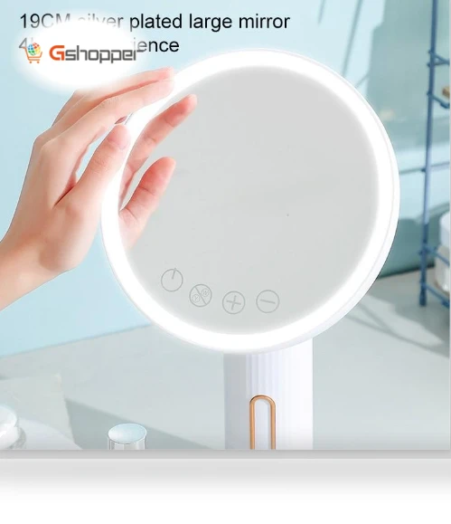 Smart LED Makeup Mirror with Three-Color Light — Compact & Travel