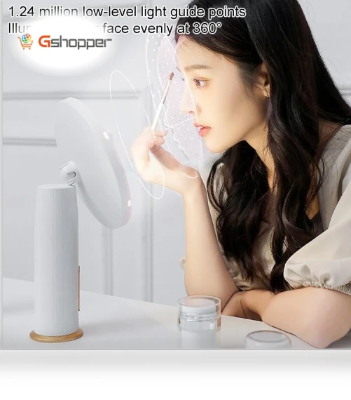 Smart LED Makeup Mirror with Three-Color Light — Compact & Travel