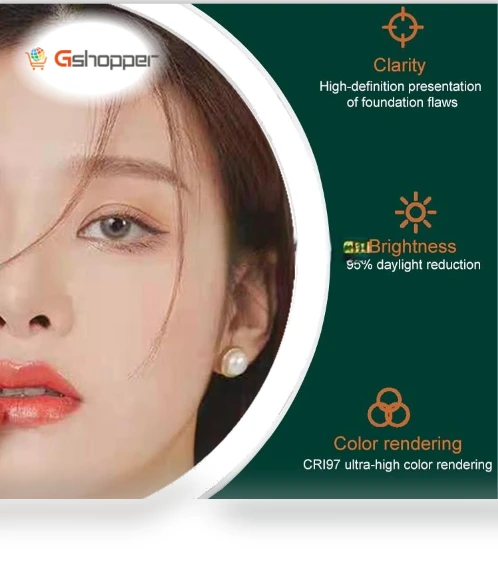 Smart LED Makeup Mirror with Three-Color Light — Compact & Travel