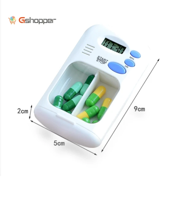 Smart Portable Electronic Pill Box 2 Compartments — Medication Accessories