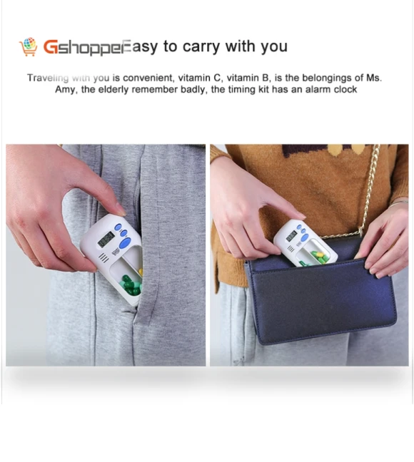 Smart Portable Electronic Pill Box 2 Compartments — Medication Accessories