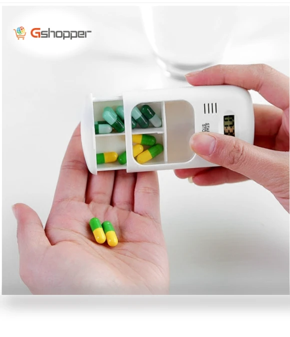 Smart Portable Electronic Pill Box 2 Compartments — Medication Accessories