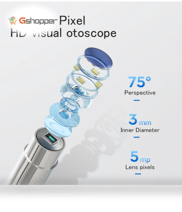 WiFi Intelligent Visual Ear Spoon Hi-Def Endoscope — Syringes, X1