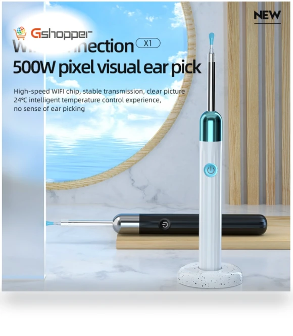 WiFi Intelligent Visual Ear Spoon Hi-Def Endoscope — Syringes, X1