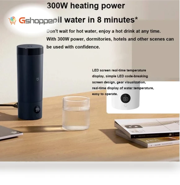 Smart Portable Electric Heating Cup with Temperature LED Display — Travel Drinkware, Xiaomi