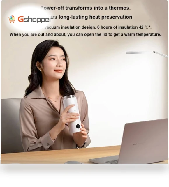 Smart Portable Electric Heating Cup with Temperature LED Display — Travel Drinkware, Xiaomi