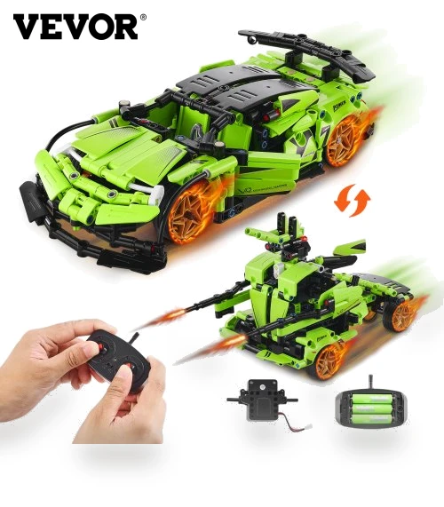STEM Building Toys for Kids 2 in 1 App & Remote Control Car/Robot 461 PCS — Interactive Figures & Robots, VEVOR