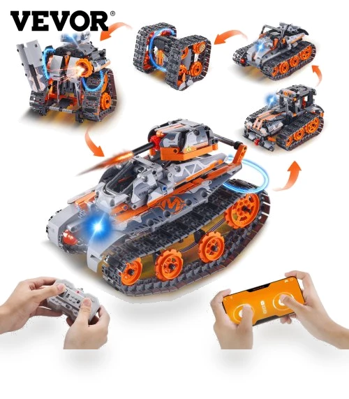 STEM Building Toys for Kids 5 in 1 App & Remote Control Car/Robot 554 PCS — Construction Kits, VEVOR