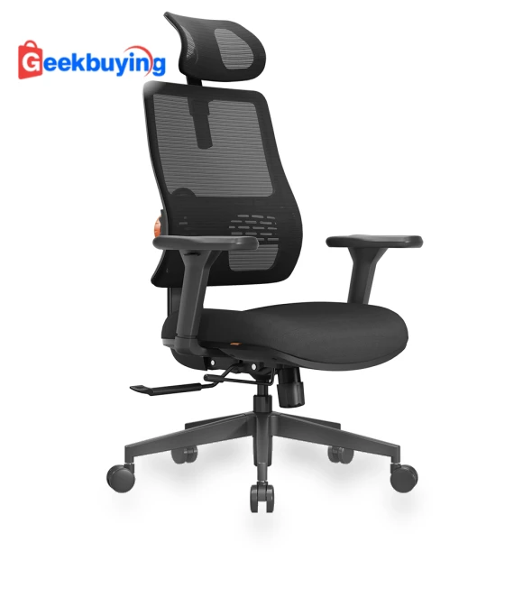 Ergonomic Office Chair with Auto-Following Backrest and Adjustable Headrest — Back & Seat Cushions, NEWTRAL