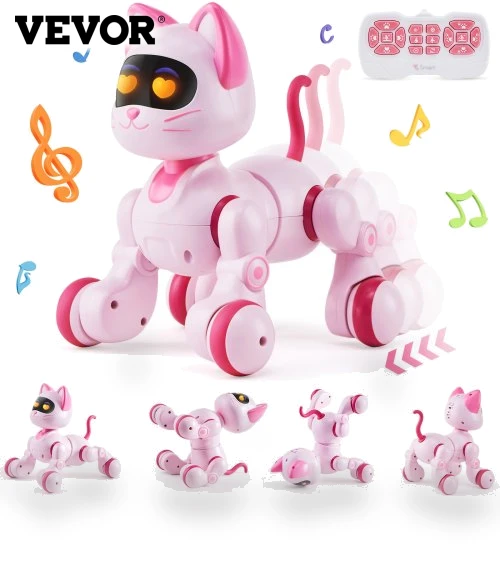RC Robot Cat Toy for Kids with Remote Control — Interactive Figures & Robots, VEVOR