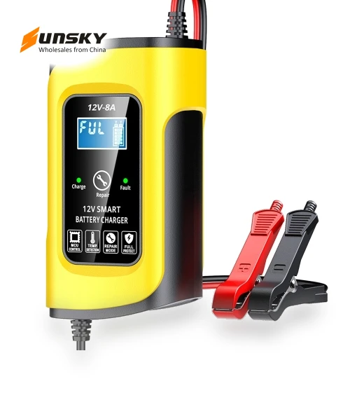 12V8A SUV Car Motorcycle Intelligent Repair Type Lead-acid Battery Charger — Battery Chargers, FOXSUR