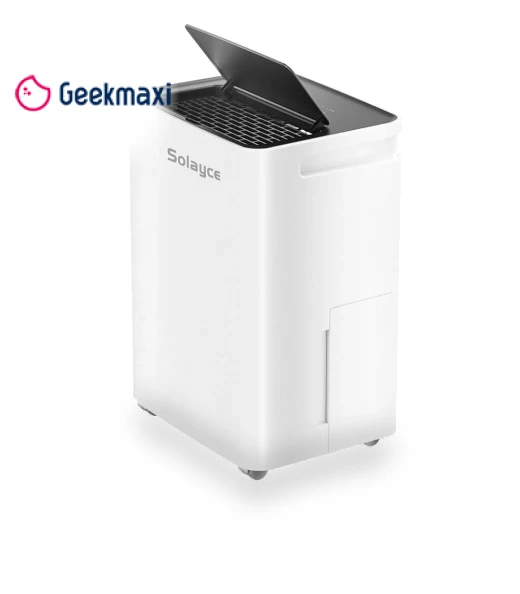 Dehumidifier with 3.2L Water Tank, 16L/Day, Flat 35dB Noise, Smart Touch Panel — Air Moisture Control, Solayce