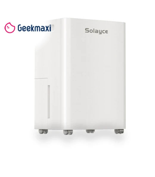 Dehumidifier with 3.2L Water Tank, 16L/Day, Flat 35dB Noise, Smart Touch Panel — Air Moisture Control, Solayce