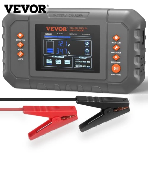 35-Amp Smart Battery Charger for Lithium LiFePO4 and Lead-Acid Batteries — Battery Chargers, VEVOR